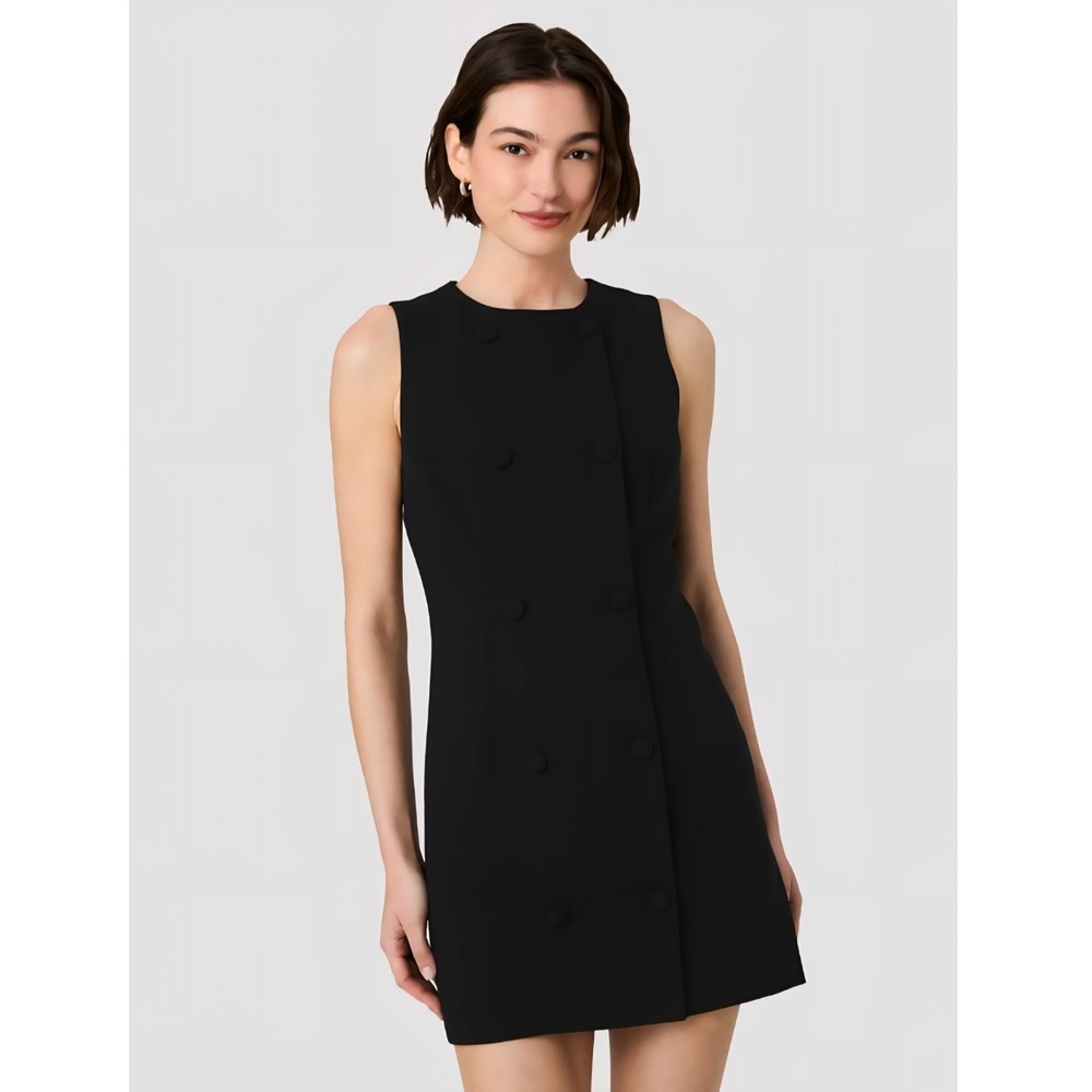 New French Connection Whisper Double Breasted Mini Dress Zip Closure Size 10